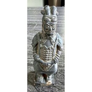 Vintage Terracotta Warrior Statue Replica Qin Dynasty Soldier Figurine Clay